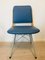 Metal, Wood & Navy Blue Eco-Leather Dining Chair, 1960s 10