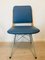 Metal, Wood & Navy Blue Eco-Leather Dining Chair, 1960s, Image 10