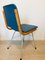 Metal, Wood & Navy Blue Eco-Leather Dining Chair, 1960s 6