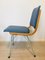 Metal, Wood & Navy Blue Eco-Leather Dining Chair, 1960s 2