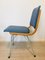 Metal, Wood & Navy Blue Eco-Leather Dining Chair, 1960s, Image 2