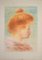 Female Portrait in Profile - Original Color Monotype by Bernard Lemaire Early 1900 1