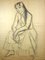 Young Woman Sitting - Charcoal Drawing by Gio Colucci - 20th Century Mid 1900, Image 1
