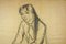 Young Woman Sitting - Charcoal Drawing by Gio Colucci - 20th Century Mid 1900 2