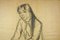 Young Woman Sitting - Charcoal Zeichnung von Gio Colucci - 20th Century Mid 1900 2