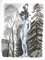 The Statue - 1980er - Emile Deschler - Watercolor - Modern 1981 1