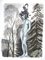 The Statue - 1980s - Emile Deschler - Watercolor - Modern 1981 1