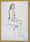 Sitting Nude Model - Original Bleistiftzeichnung auf Karton von Emile Deschler 1986 2