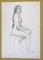 Sitting Nude Model - Original Pencil Drawing on Cardboard by Emile Deschler 1986 2