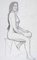 Sitting Nude Model - Original Bleistiftzeichnung auf Karton von Emile Deschler 1986 1