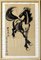 Caballo negro - tinta china de maestro chino principios del siglo XX principios del siglo XX, Imagen 1