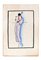 Donna alla moda / Incisione su legno colorata a mano a tempera su carta - Art Déco - anni '20, Immagine 2