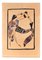 Probe Tuch / Holzschnitt Handbemalt in Tempera auf Papier - Art Deco - 1920er 1920er 1