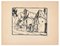 The Huts - Original China Tinte Zeichnung von G. Pastre - 1930er 1930er 1