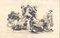 The Grapes Harvest - Original Ink Drawing by Lac Man Early 20th century, Image 1