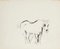 Cavallo - China Ink Drawing - Mid 20th 20th Century 1950s, Immagine 2