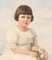 Portrait of Child with Flowers in Hands - Original Miniature Painting by A. Noci 1909 2