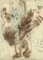 J'ai Vu à la Foire une Femme Nue Marcher au Plafond - Drawing by J. Cocteau 1927 1