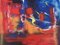 Composition Rouge et Bleue - Acrylique sur Contreplaqué par M. Goeyens - 2000s 2000s 1