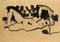 Lying Naked - Original Marker Drawing by Antonio Scordia - 1955 1955 1