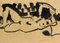 Lying Naked - Original Marker Drawing par Antonio Scordia - 1955 1955 2