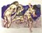 Ohne Titel, Nudes - Original Pastel Drawing by F. Pirandello - 1960s 1960s 1
