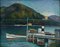 Pontile sul Lago d'Iseo - Original Oil on Board di P. Marussig - 1928/30 1928/30, Immagine 1