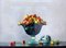 Vase en cristal avec des pommes - Huile sur toile originale - 2001 2001 1