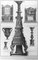 Vari Candelabri, un Vaso e Due Urne Cinerarie - Etching - 1778 1778 1