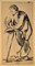 Philosopher - Original China Ink drawing by E. Berman - 1940 ca. 1940 ca. 1