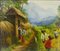 Rice Weeders at Work - Original Oil on Canvas Bali School - Mid 20th Century Mid 20th Century 1