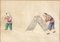 Scrittori con camerieri - Coppia di supporti misti su carta di Chinese Master, inizio 1900, Immagine 2