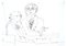 Dessin Couple A - Pen Original par Jeanne Daour - Mid 1900 Mid 20th Century 1