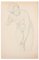 Kneeling Desnuda - Lápiz de dibujo original de Paul Garin - Mid-Century Mid-Century 20th Century, Imagen 1