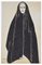 Femme au Manteau Noir - Dessin à l'Encre et à l'Aquarelle par F. David - 1949 1949 1