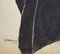 Femme au Manteau Noir - Dessin à l'Encre et à l'Aquarelle par F. David - 1949 1949 2