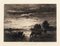 Paturage. Clair de lune - Original Etching by Constant Troyon - 19th Century 19th century, Image 1