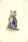 Costume di Fraine - Aquarelle Originale par M. De Vito - 1820 ca. 1820 ca 1