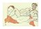 Desnudo femenino y masculino reclinado, entreteñido, años 2000. Litografía After Egon Schiele 2007, Imagen 1