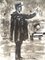 Policeman - Original Tempera and Watercolor by J.L. Rey Vila 1950s 2