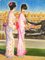 Kimonos at Versailles - Dessin Pastel Original par Emile Deschler - 1984 1984 3