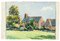 Village Houses - Watercolor by French Master - Mid 20th Century Mid 20th Century 2