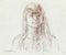 Dibujo Woman-Original de lápiz y pastel de S. Goldberg - Mid-Century Mid-Century 20th Century, Imagen 1