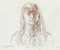 Woman- Original Pencil and Pastel Drawing by S. Goldberg - Mid 20th Century Mid 20th Century 1