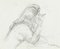 Smoker - Original Pencil Drawing by S. Goldberg - Mid 20th Century Mid 20th Century 1