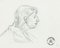 Man - Original Pencil Drawing by S. Goldberg - Mid 20th Century Mid 20th Century 1