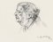 Portrait - Dessin Original Crayon & Plume par S. Goldberg - Milieu 20ème Siècle 20ème Siècle 1