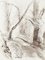 Foresta - Inchiostro originale e acquerello di S. Goldberg - anni '50, Immagine 1