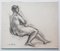 Dibujo Nude - Carboncillo original de S. Goldberg - Mid-Century Mid-Century, siglo XX, Imagen 1