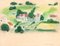 Campo con casas de campo - Pastel original sobre papel de Pierre Segogne - años 50, Imagen 1